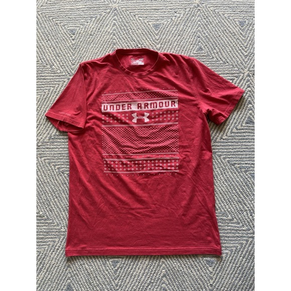 Under‎ Armour Ugly Christmas T-Shirt - Red/White - Small - Picture 1 of 6